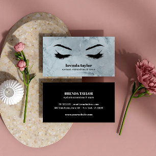 Luxury Blue Marble  Eyelash  Brow bar professional Business Card
