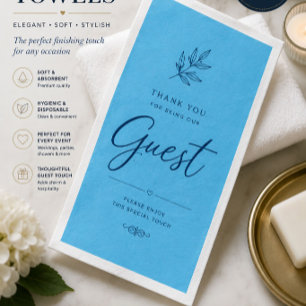 Luxury Blue Personalised Guest Towels Napkin
