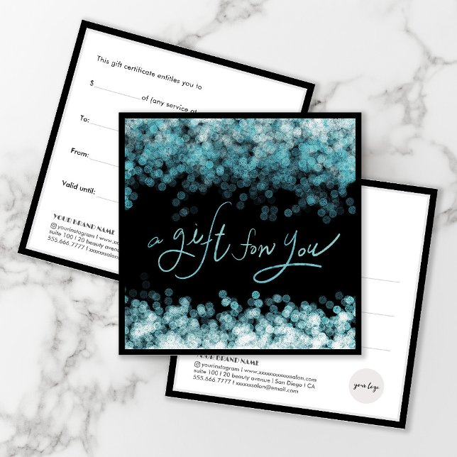 Luxury Blue Sparkle Professional Holiday Gift Card (Creator Uploaded)