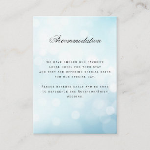 Luxury Blue Wedding Accommodation Details Enclosure Card