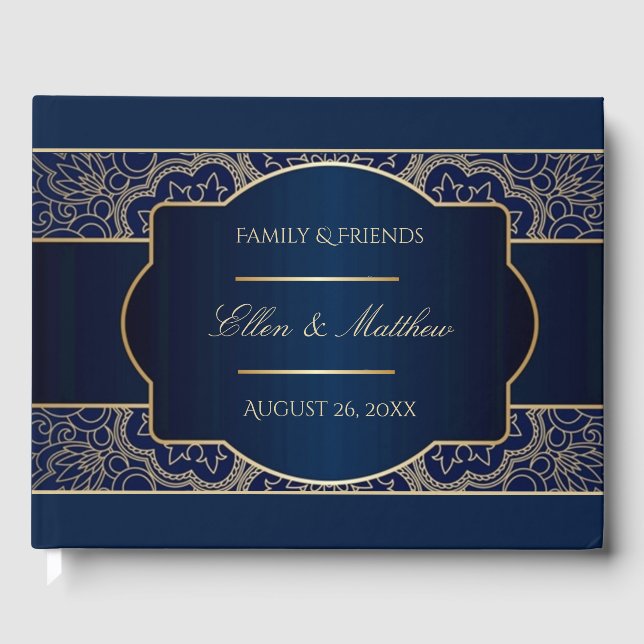 Luxury Blue Wedding Guestbook (Front)