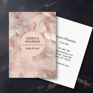 Luxury, Blush-Beige, Circle, Flower, Salon Business Card