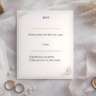 Luxury Blush Floral design RSVP Card