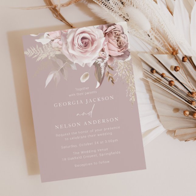 Luxury Blush Floral Premium Wedding Invitation (Creator Uploaded)