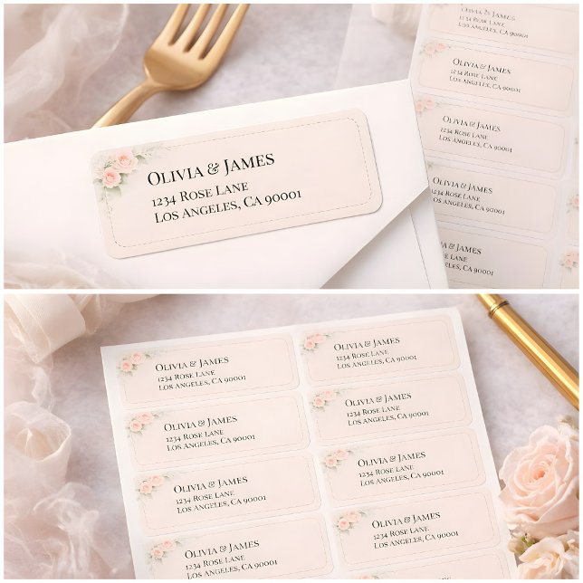 Luxury Blush Floral Return Address Labels (Creator Uploaded)