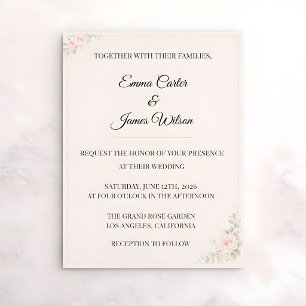 Luxury Blush Floral Wedding Invitation