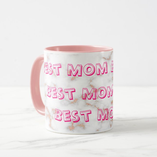 Luxury Blush Glitter Pink White Marble Mug (Front Left)