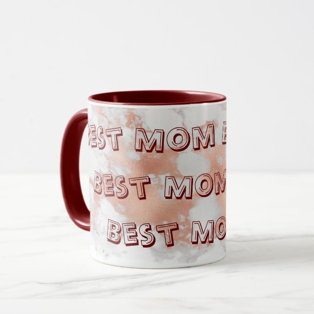 Luxury Blush Glitter White Pink Marble Mug (Front Left)