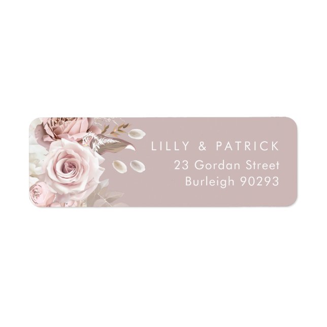 Luxury Blush Modern Wedding Return Address (Front)