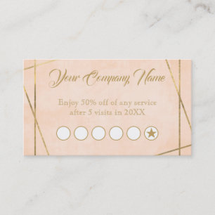 Luxury Blush Pink and Gold customer loyalty Card