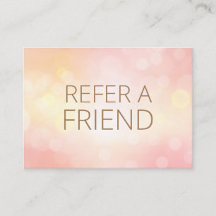 Luxury Blush PINK Bokeh Salon Spa Customer Referral Card