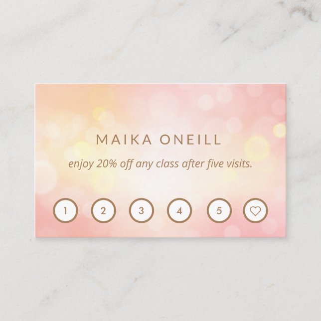 Luxury Blush PINK  bokeh wellness  massage yoga Business Card (Front)
