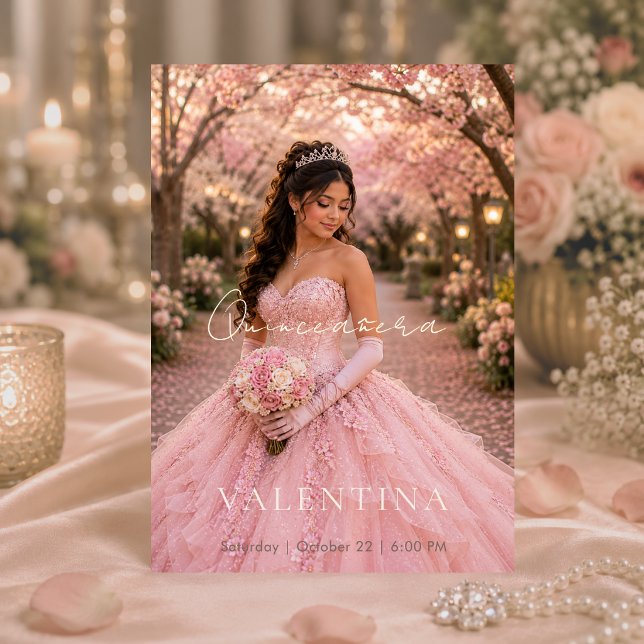 Luxury Blush Pink Quinceañera Invitation (Creator Uploaded)