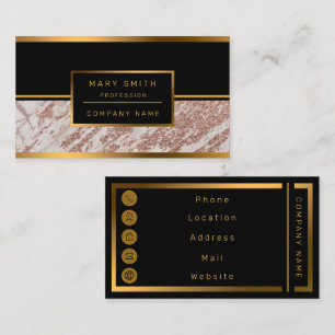 Luxury Blush Pink Rose Glitter Marble Customise Business Card