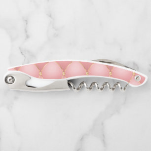 Luxury Blush Pink Rose Gold Diamond Tufted Pattern Corkscrew