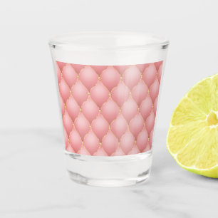 Luxury Blush Pink Rose Gold Diamond Tufted Pattern Shot Glass