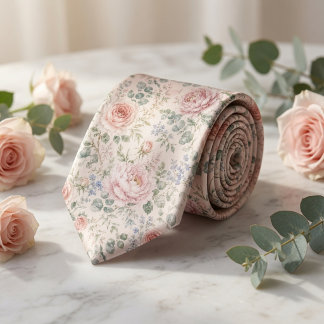 Luxury Blush Pink Rose Romantic Garden Wedding Tie