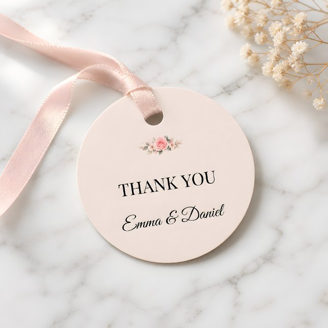 Luxury Blush Rococo Wedding Favour Tags (Wedding favor tag for the Rococo collection)