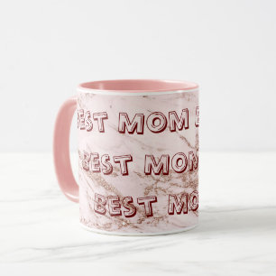 Luxury Blush Rose Pink Glitter Marble Customise Mug