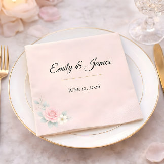 Luxury Blush Wedding Napkin