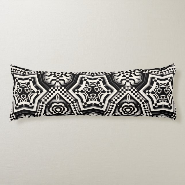 Luxury Body Pillow | Checkerboard Bold Pattern  (Front)