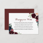 Luxury Boho Colourful Floral Honeymoon Wish   Enclosure Card<br><div class="desc">This luxury boho colourful floral honeymoon wish enclosure card is perfect for a rustic wedding. The design features elegant watercolor blue,  burgundy,  pink and blush flowers with green foliage.</div>