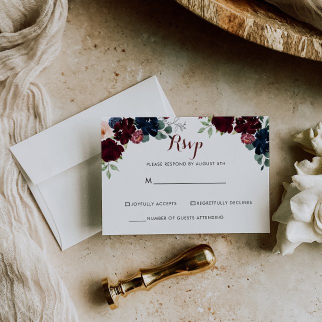 Luxury Boho Colourful Floral RSVP (Creator Uploaded)