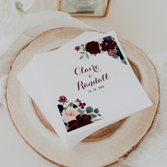 Luxury Boho Colourful Floral Wedding Napkins (Creator Uploaded)