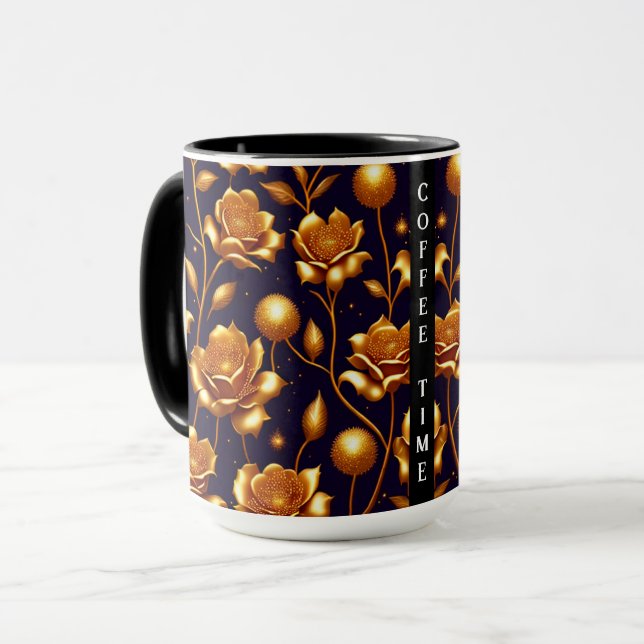 Luxury Boho Gold Rose Modern Collection Mug (Front Left)
