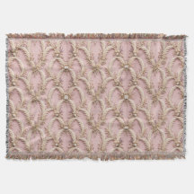 Luxury Boho Pink Pampas Grass Throw Blanket - Dust