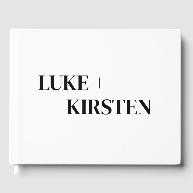 Luxury | Bold Modern Minimalist Wedding Guest Book (Front)