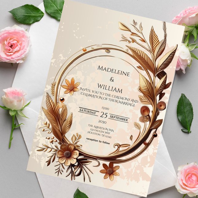 Luxury Botanical Elegant Sophisticated Wedding Invitation (Creator Uploaded)
