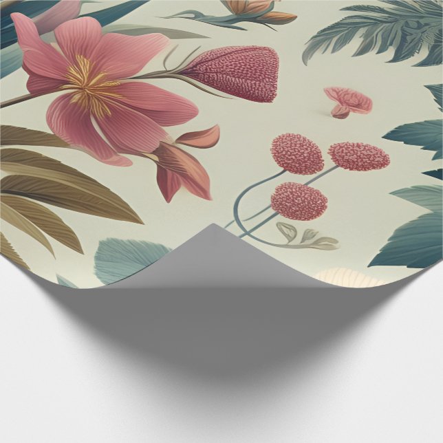 Luxury Botanical Floral Wrapping Paper (Corner)