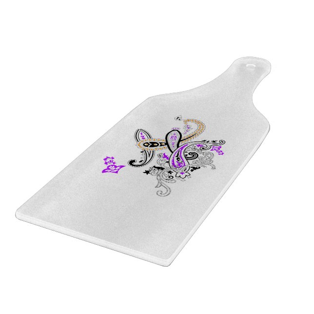 Luxury Botanical Paisley Glass Cutting Board (Corner)