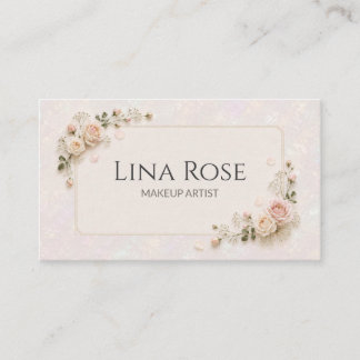 Luxury Botanical Pearl Beauty Salon Business Card