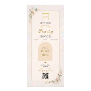 Luxury Botanical Pearl Beauty Salon Rack Card
