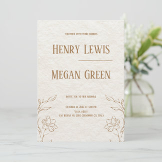 Luxury Botanical Wedding Invitation | Elegant Ivor