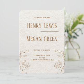 Luxury Botanical Wedding Invitation | Elegant Ivor