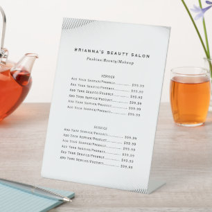 Luxury Boutique Business Service Menu Pedestal Sign