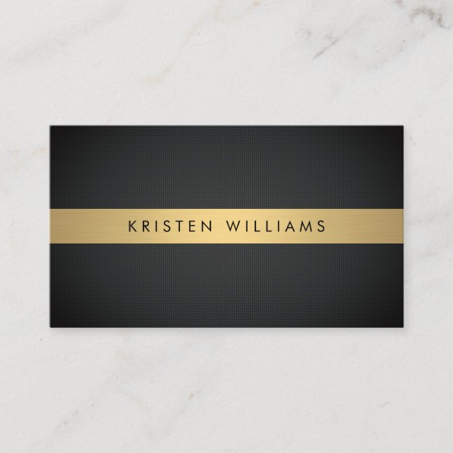 Luxury Boutique Gold Bar on Textured Black Bkgrd Business Card (Front)