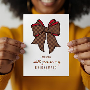 Luxury Bow Bridesmaid Proposal  Card