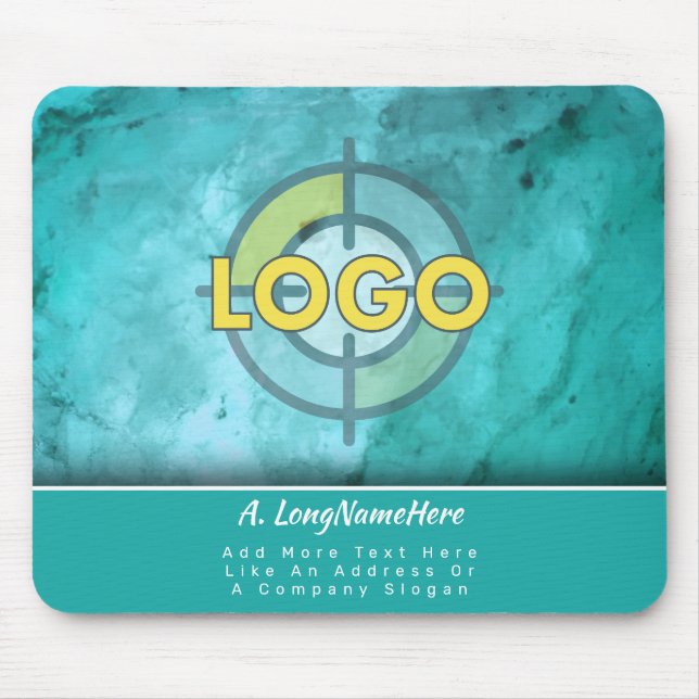 Luxury Brand Turquoise Blue Luxe Executive Office Mouse Pad (Front)
