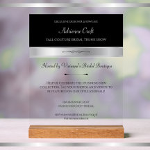 Luxury Bridal Boutique Shop Trunk Show Acrylic