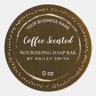 Luxury Brown And Gold Soap Bar Classic Round Sticker