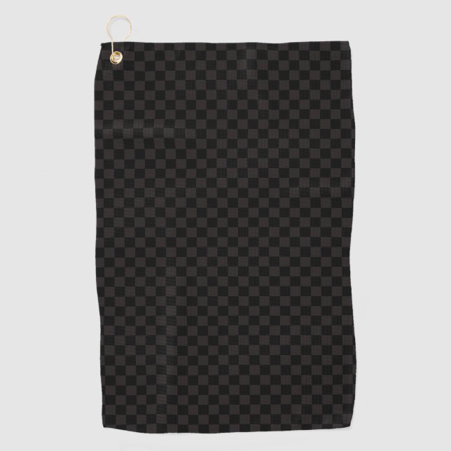Luxury Brown/Black Chequered Golf Towel (Front)