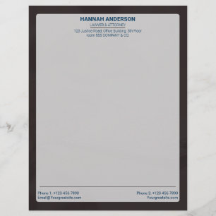 Luxury Brown Leather Look Lawyer Letterhead  