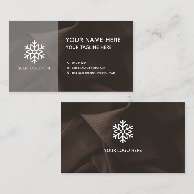 Luxury Brown Silk Business Card (Front/Back)