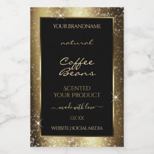 Luxury Brown Sparkle Glitter Frame Product Label