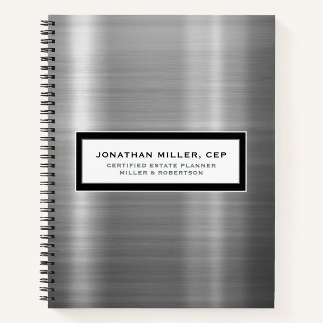 Luxury Brushed Metal Notebook (Front)
