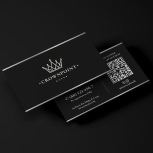 Luxury Builder General Contractor Silver Crown Business Card